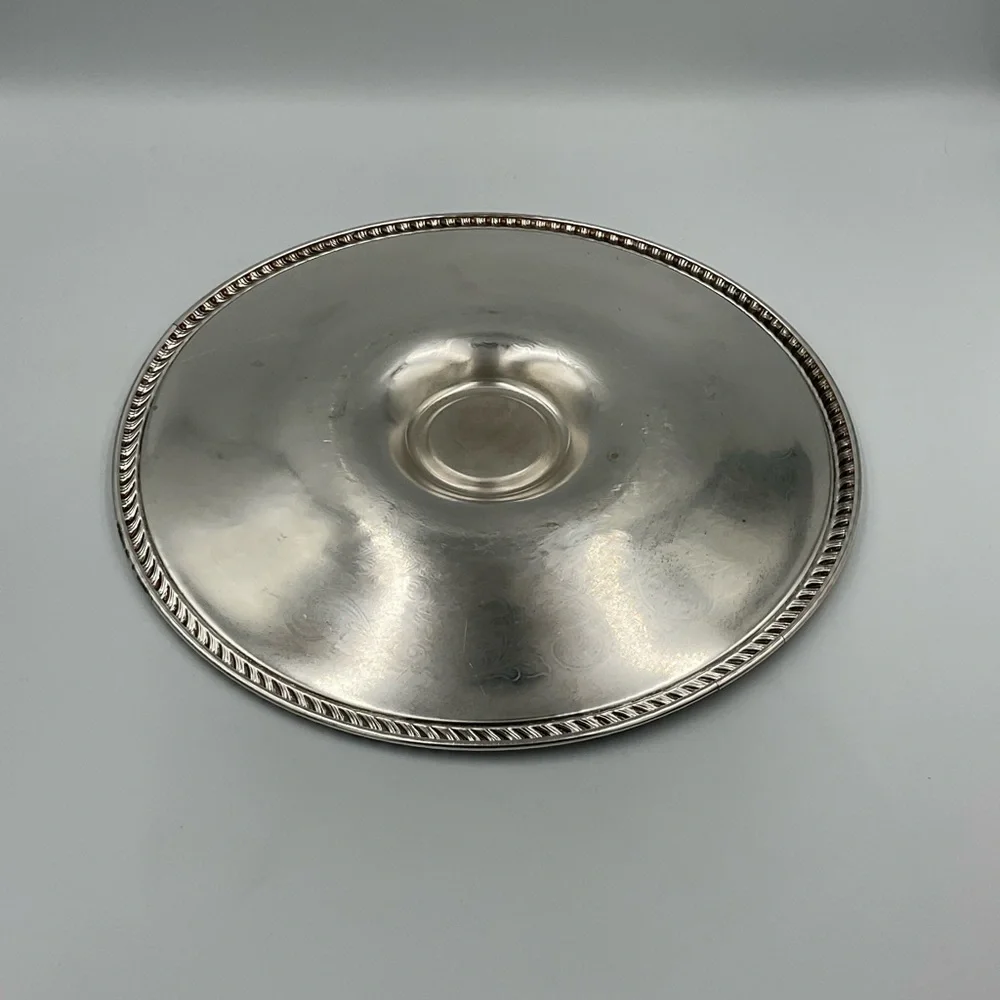 Vintage WM Roger’s Silver-Plate Holloware Round Serving Tray Platter